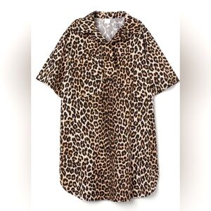 Prwnd H&M oversized shirt dress cheetah 🐆 sz Large